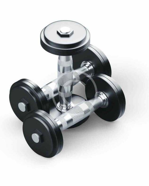 Set of 3 dumbbells
